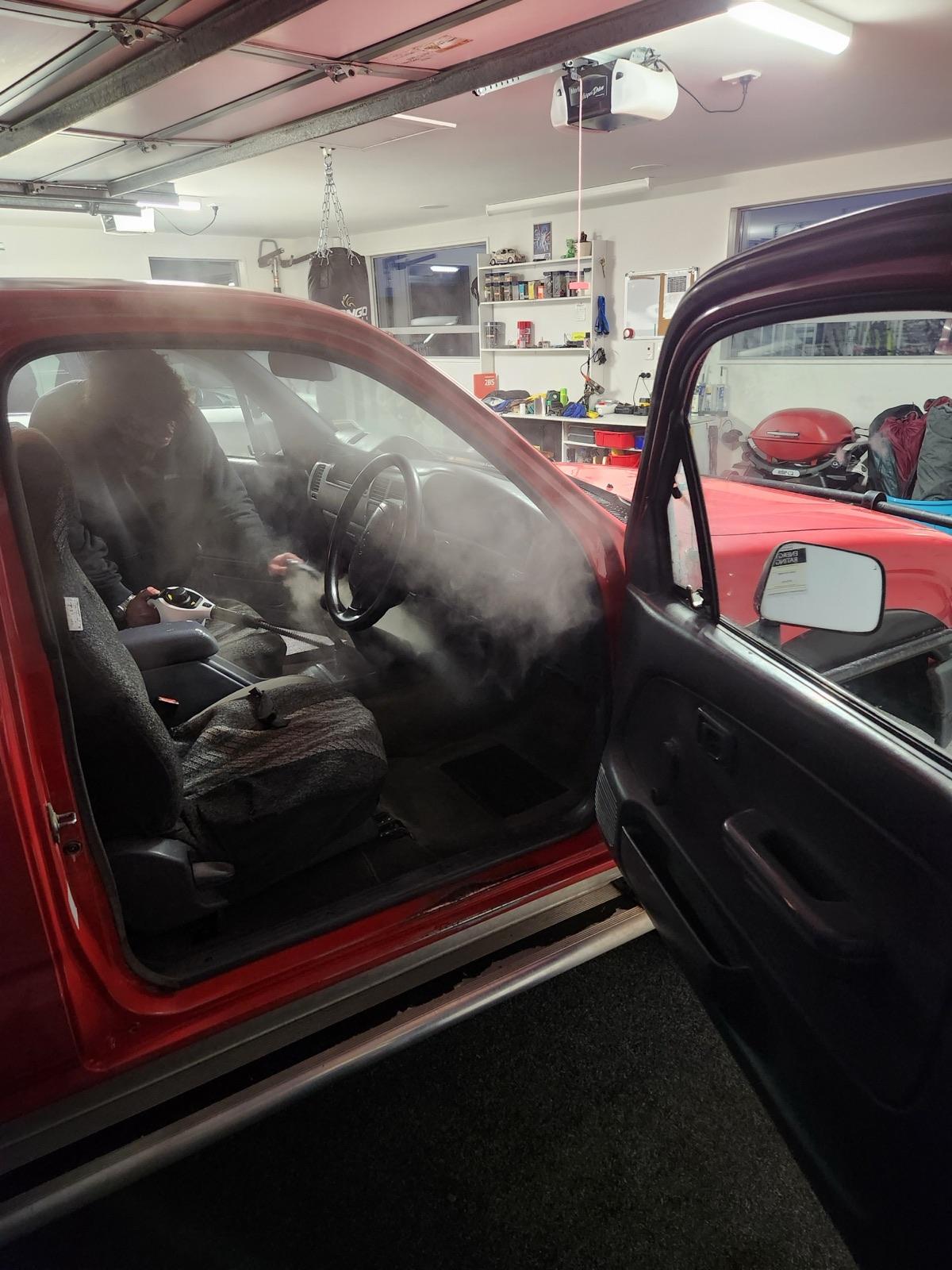 Red Hilux after D4C all-inclusive detail by Deluxe Detailing, mobile car detailing Rangiora